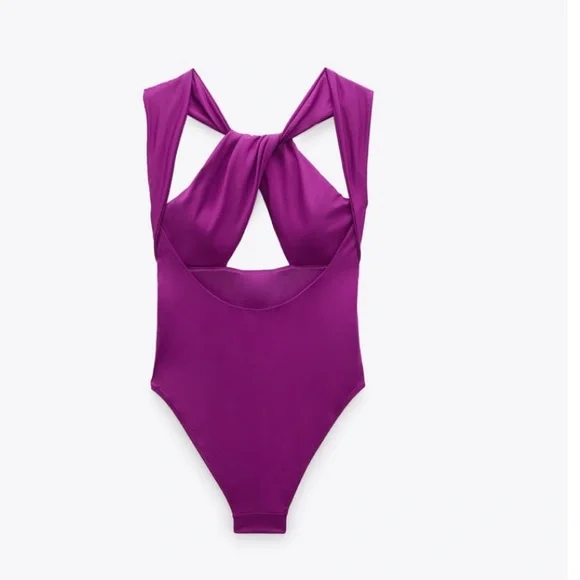 Zara Purple One Piece Swimsuit - Picture 5 of 6